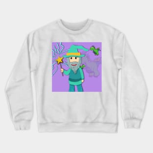 Happy Wizard and Dragon Crewneck Sweatshirt